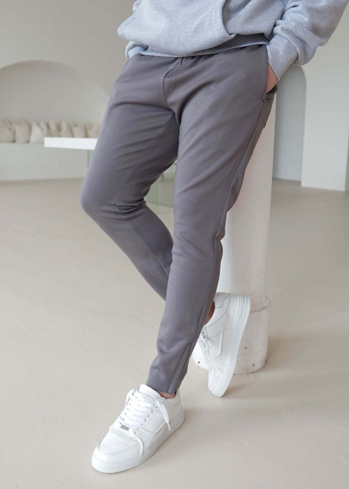 Luxe Aura Joggers In Mid Grey - Sulfit Clothing