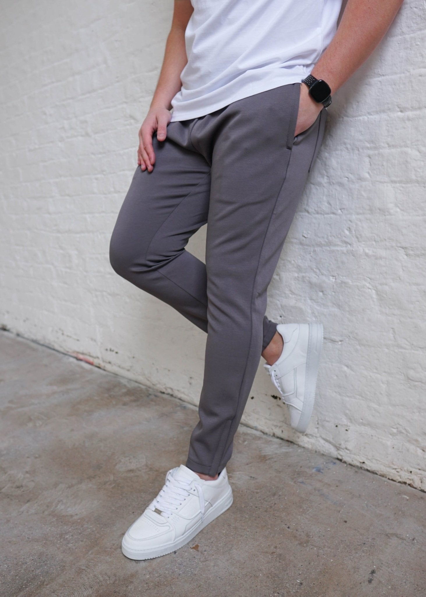 Luxe Aura Joggers In Mid Grey - Sulfit Clothing