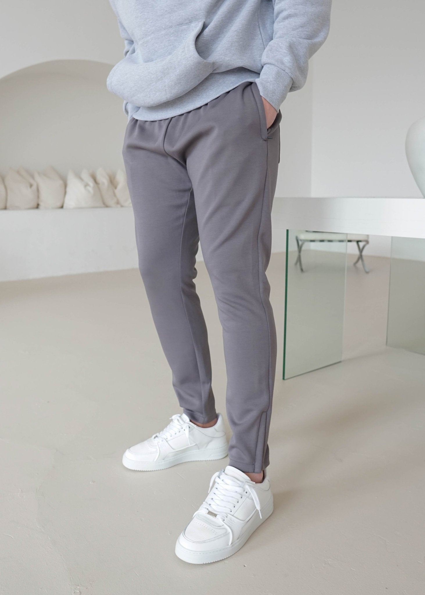 Luxe Aura Joggers In Mid Grey - Sulfit Clothing