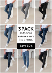Mix & Match Slim Comfort Jeans Bundle - 3 Pairs - Sulfit Clothing