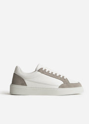 Premium Leather Trainer In White/Grey - Sulfit Clothing