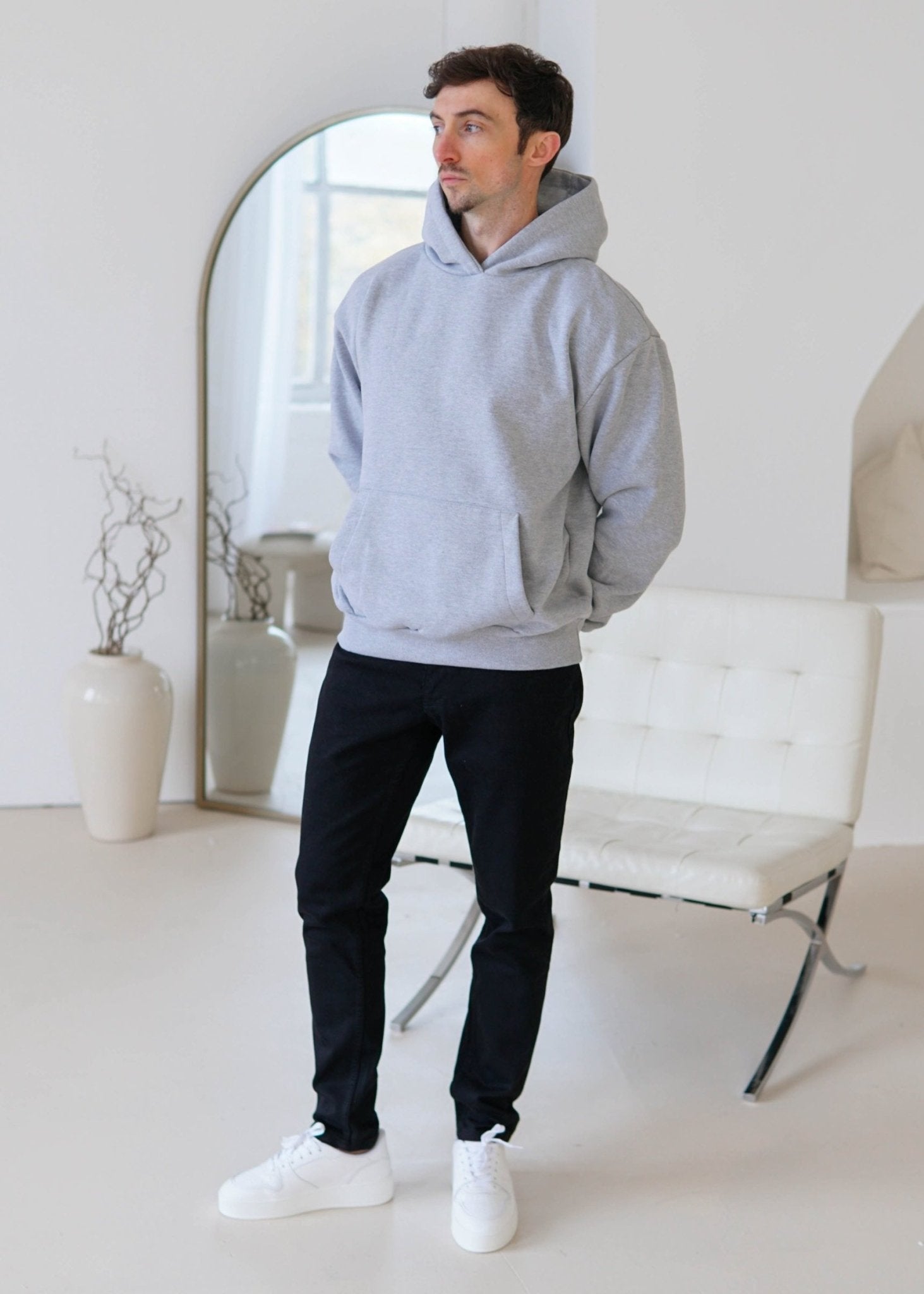 Premium Relaxed Hoodie In Heather Grey - Sulfit Clothing