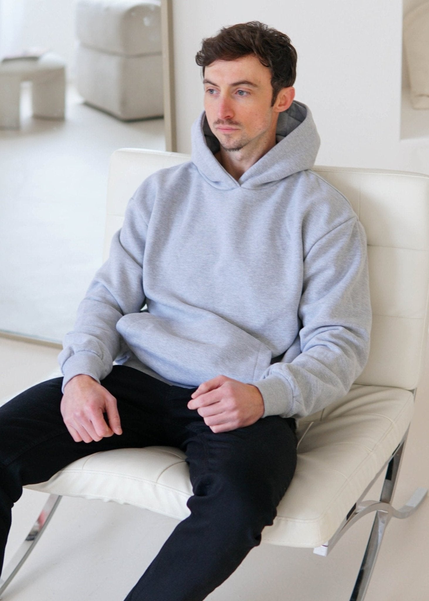 Premium Relaxed Hoodie In Heather Grey - Sulfit Clothing