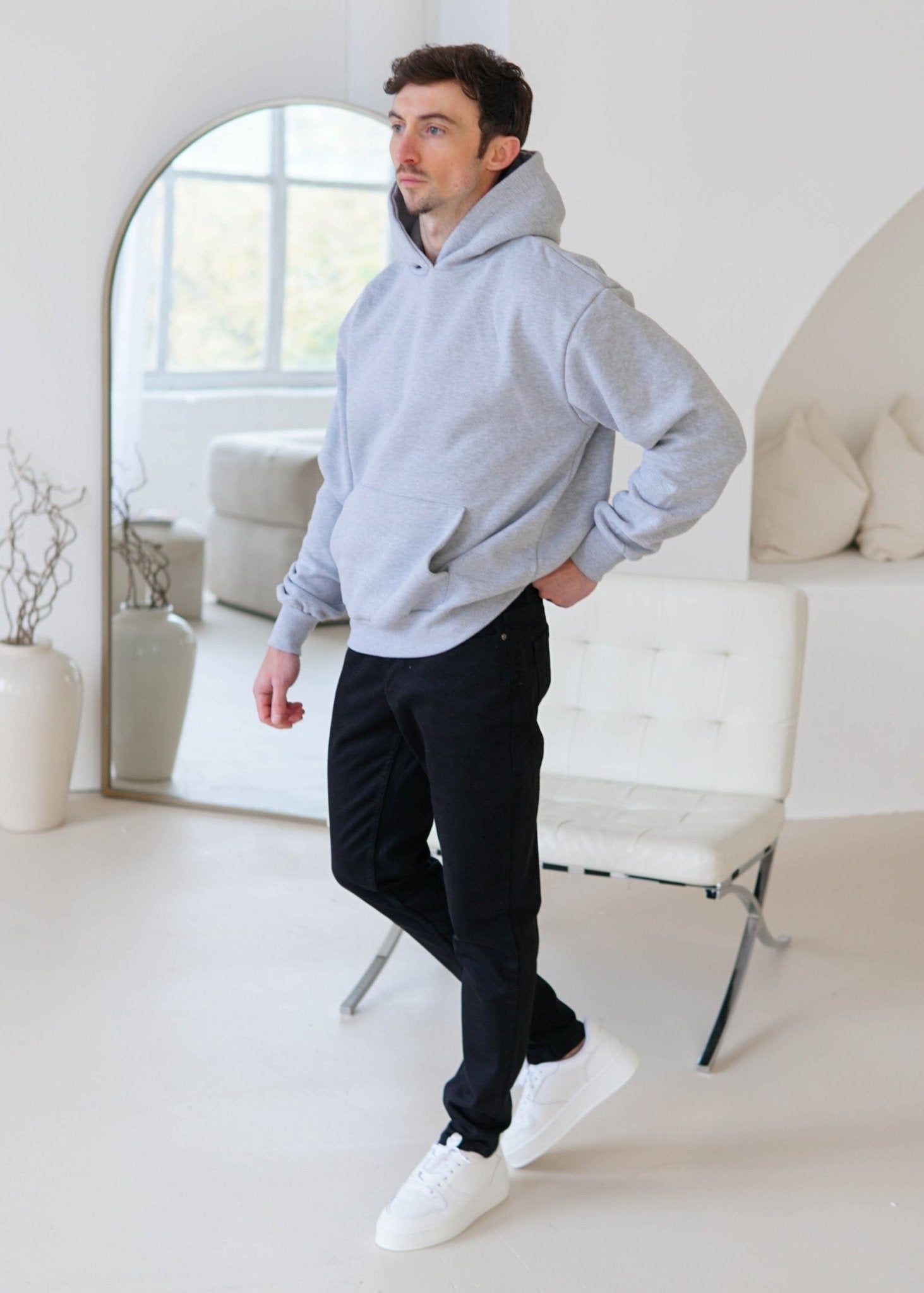Premium Relaxed Hoodie In Heather Grey - Sulfit Clothing