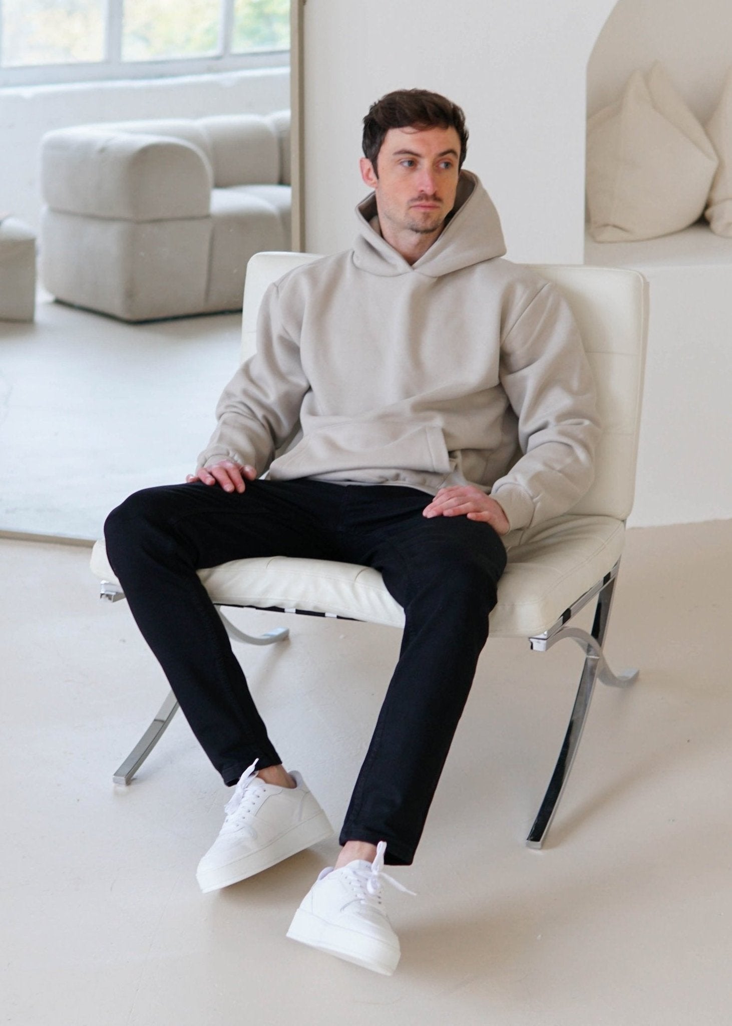 Premium Relaxed Hoodie In Stone - Sulfit Clothing