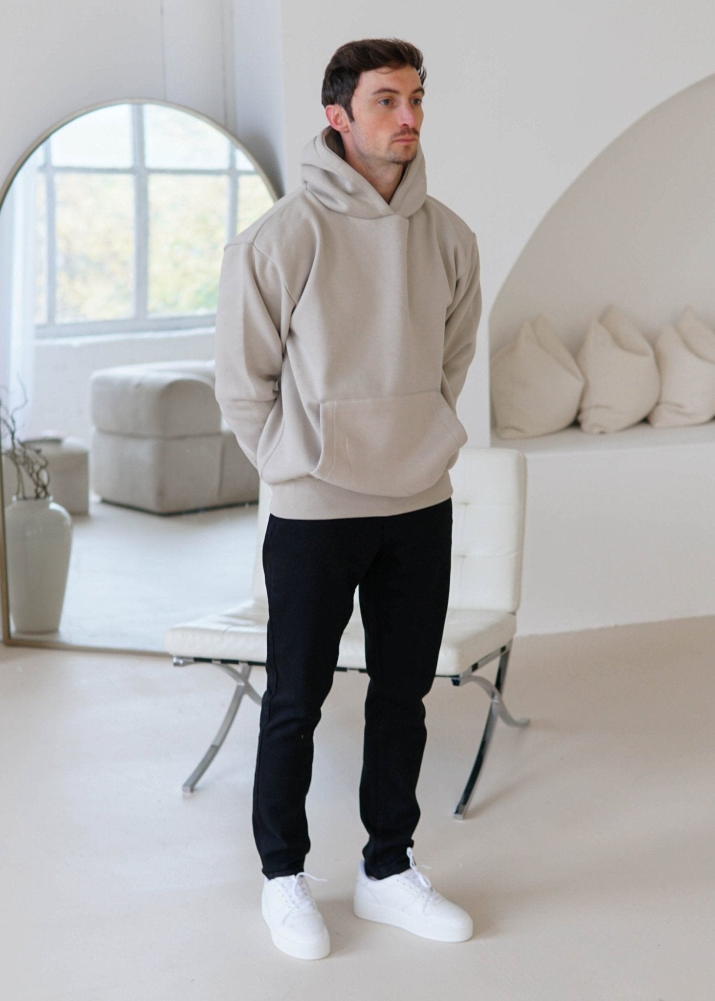 Premium Relaxed Hoodie In Stone - Sulfit Clothing