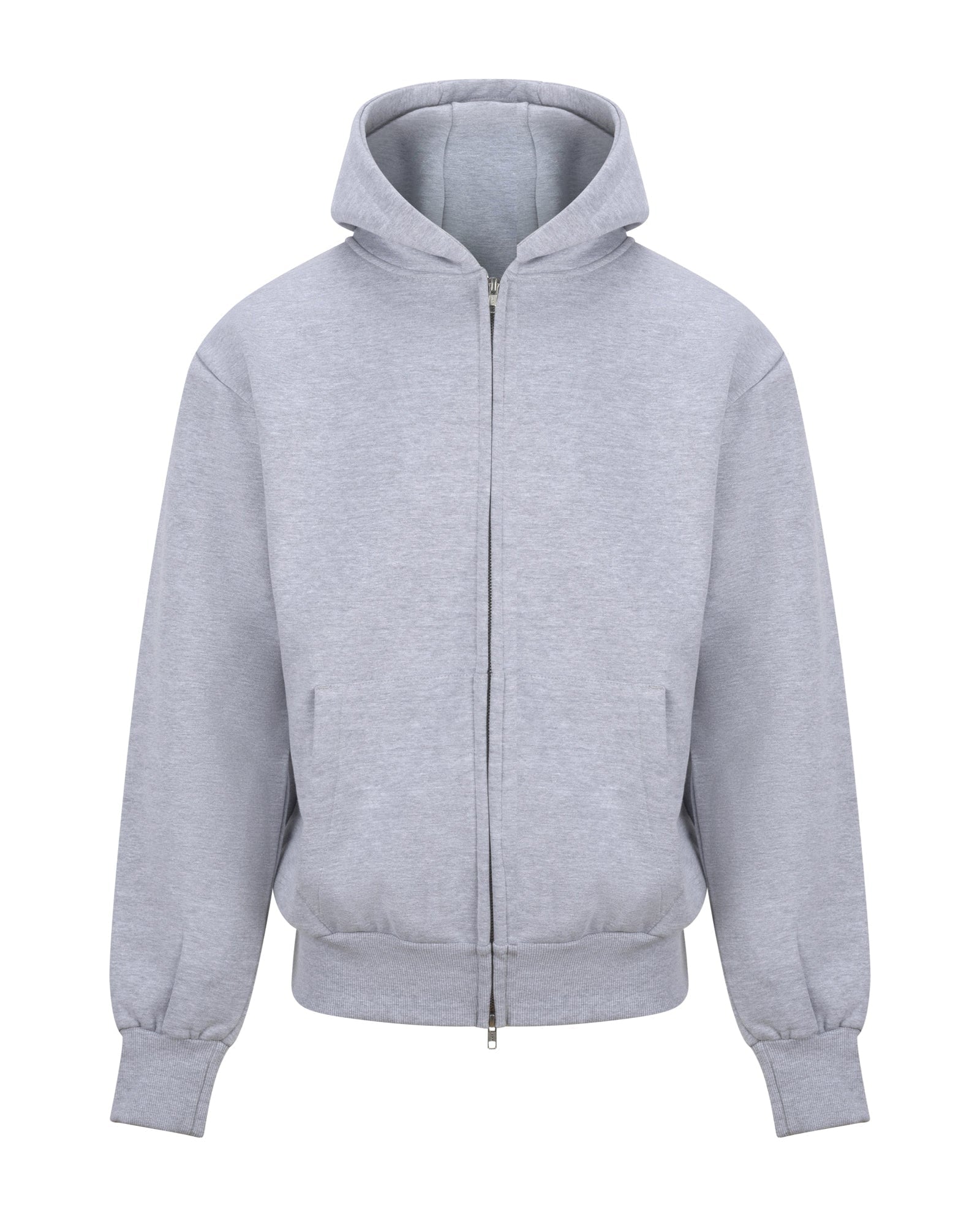 Premium Relaxed Zip Hoodie In Heather Grey - Sulfit Clothing