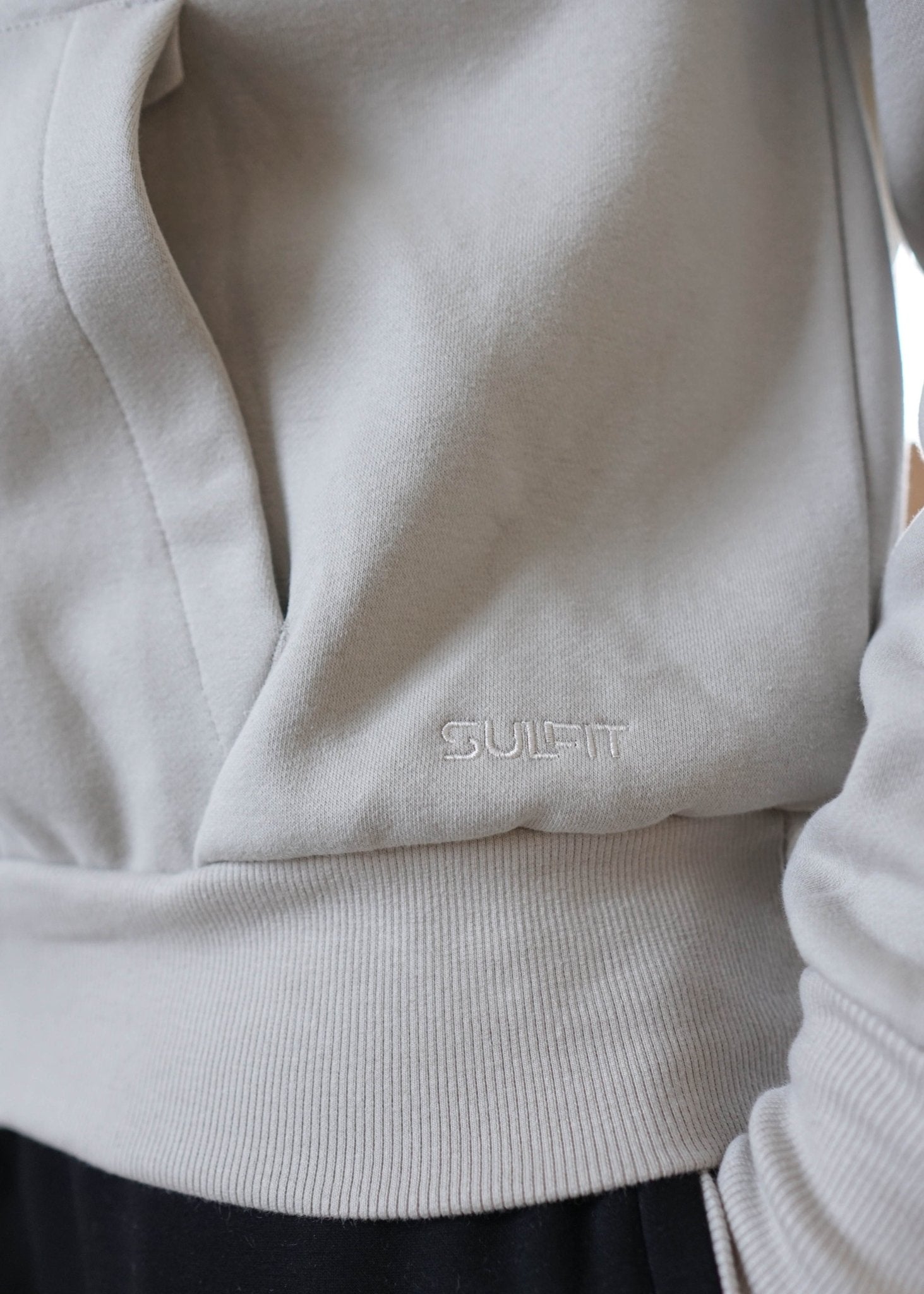 Premium Relaxed Zip Hoodie In Stone - Sulfit Clothing