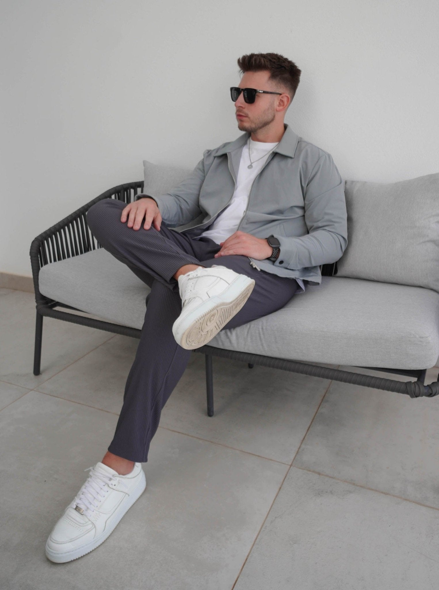 Ribbed Trouser In Dark Grey - Sulfit Clothing