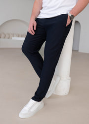 Ribbed Trouser In Navy - Sulfit Clothing