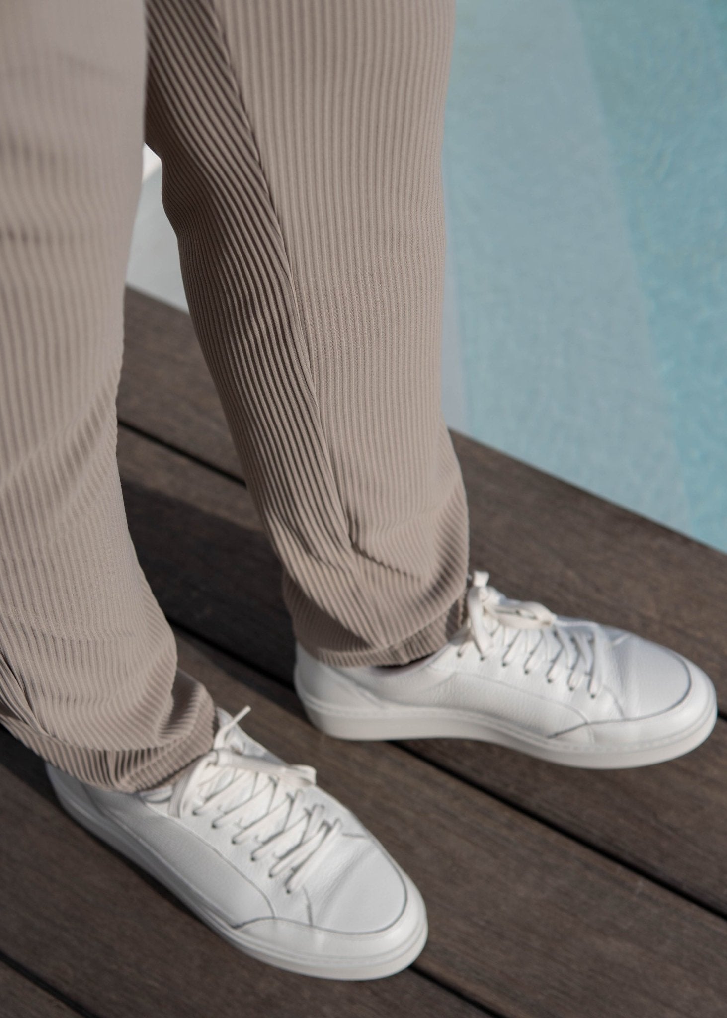 Ribbed Trouser In Stone - Sulfit Clothing