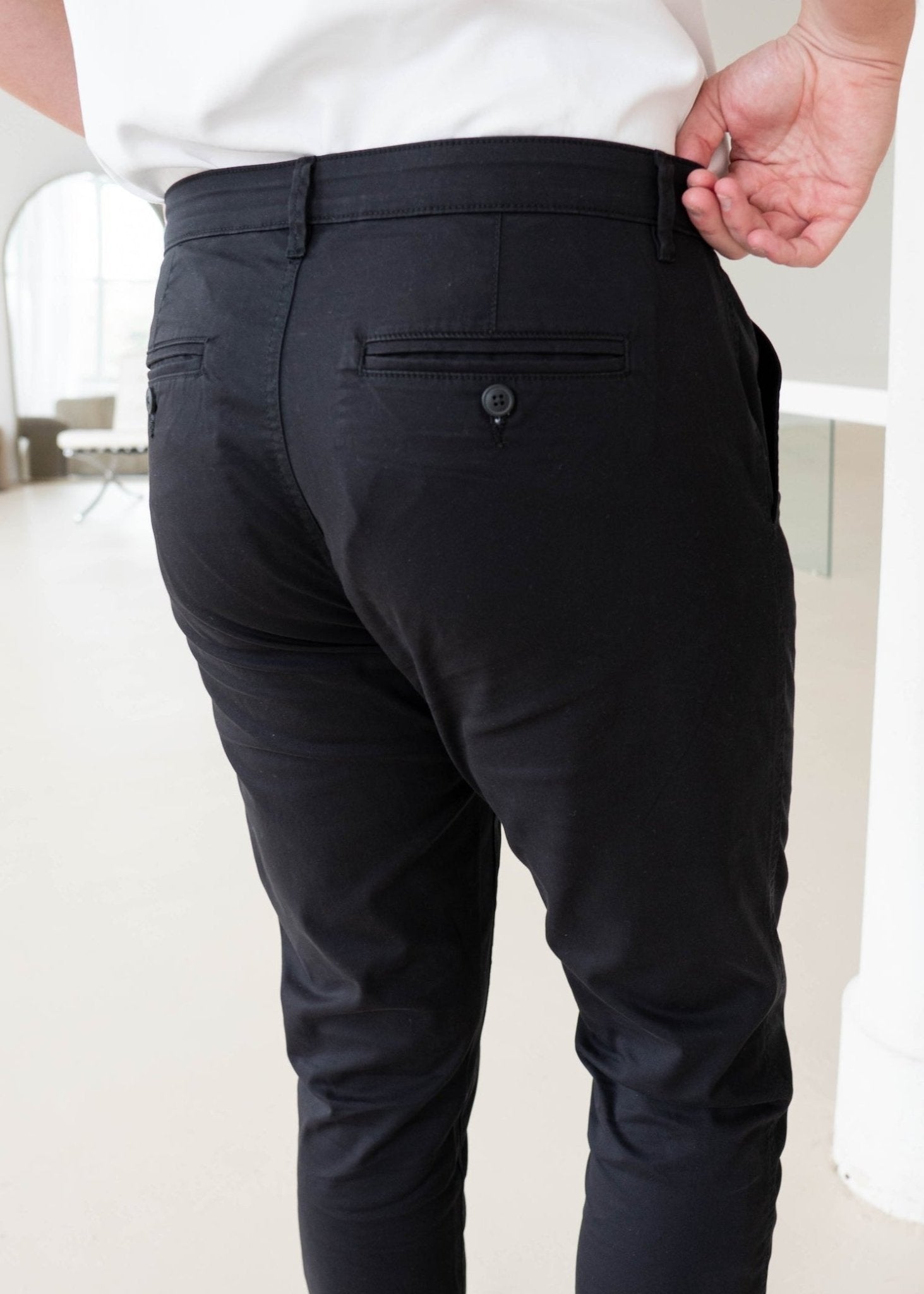 Slim Comfort Chinos In Black - Sulfit Clothing