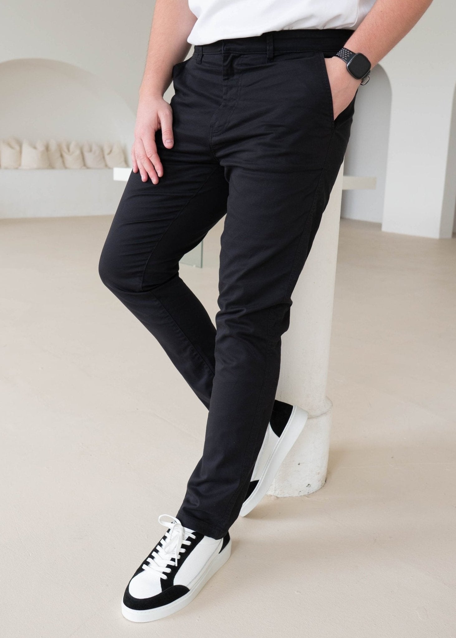 Slim Comfort Chinos In Black - Sulfit Clothing