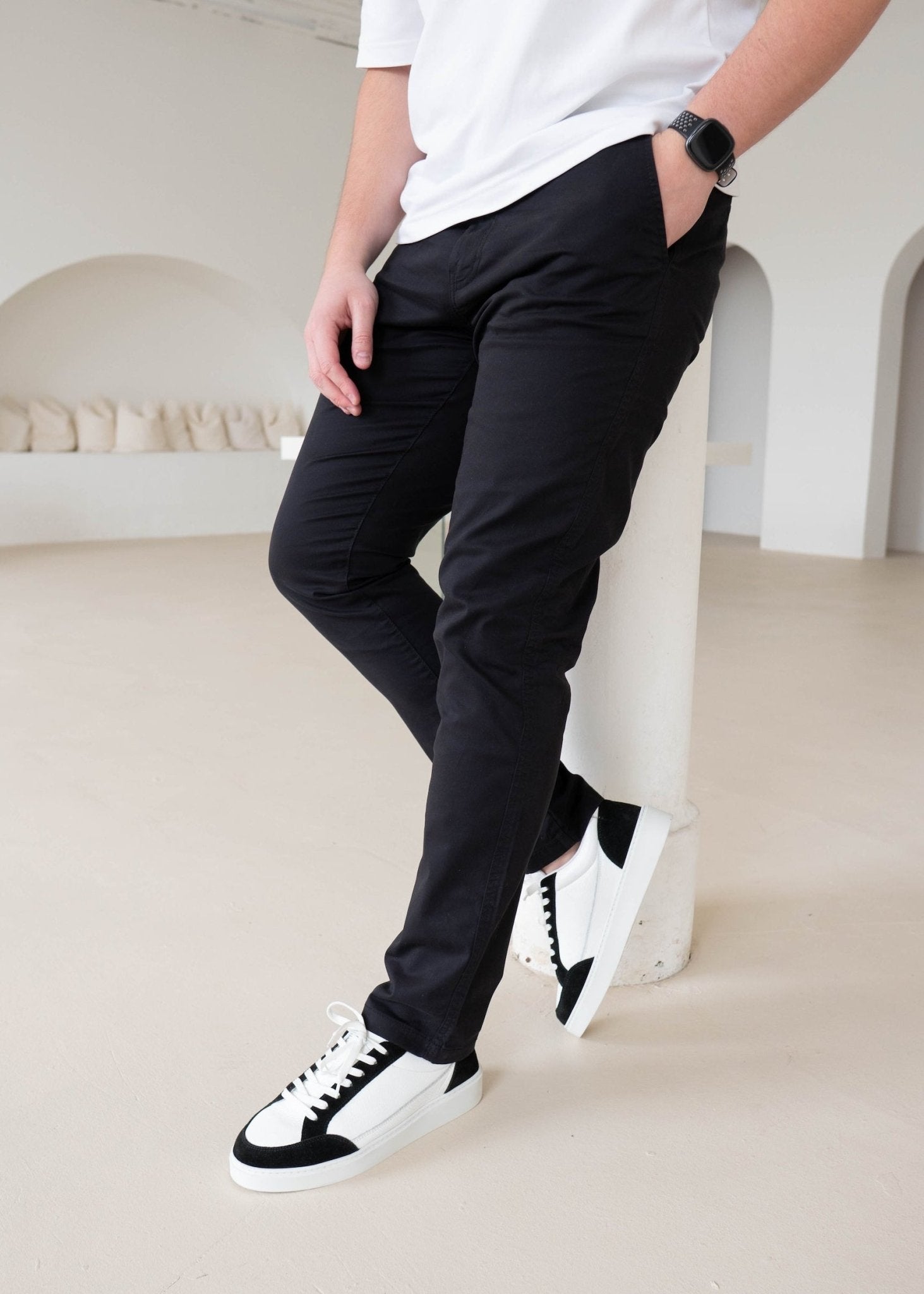 Slim Comfort Chinos In Black - Sulfit Clothing