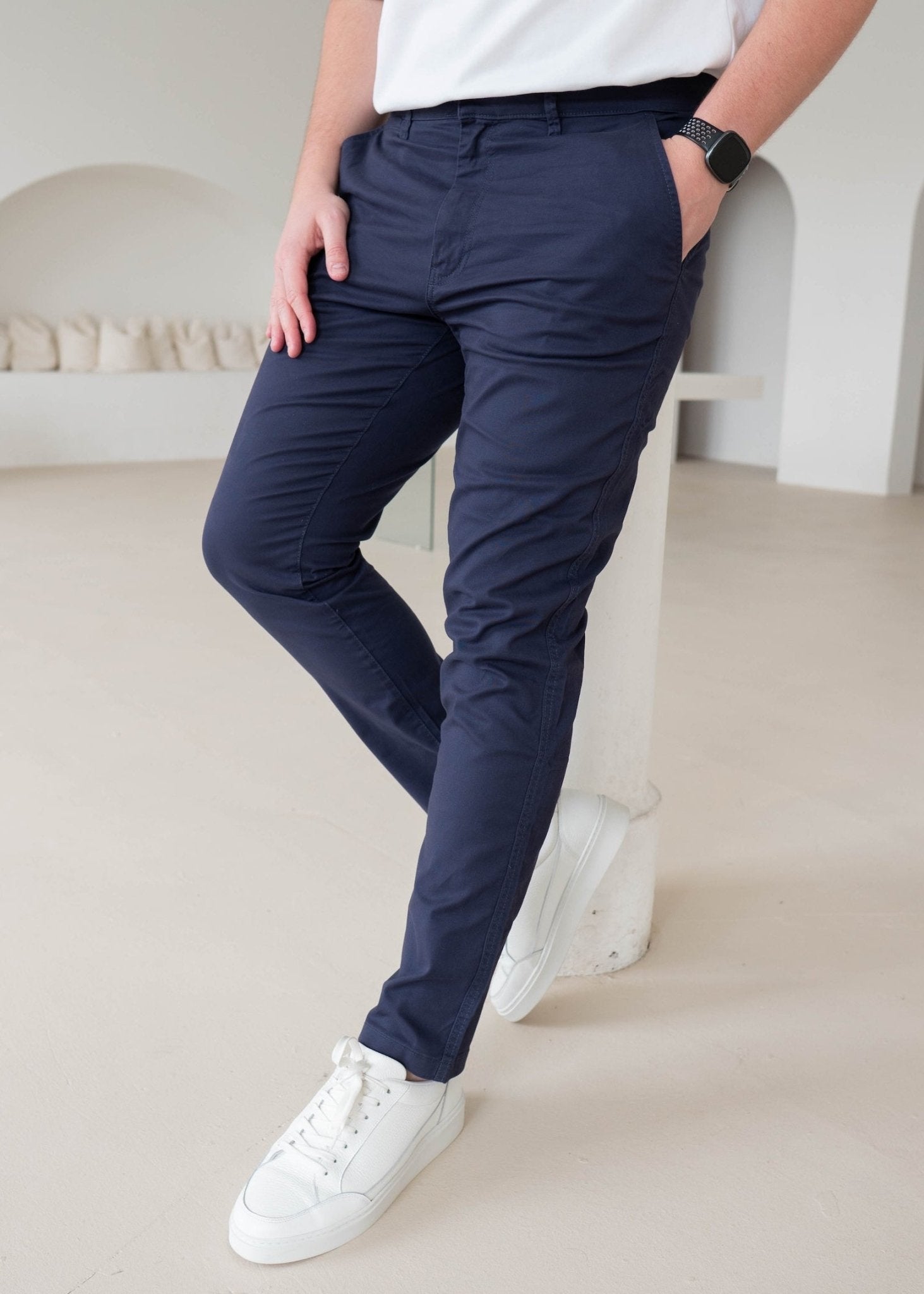 Slim Comfort Chinos In Navy - Sulfit Clothing