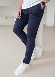 Slim Comfort Chinos In Navy - Sulfit Clothing
