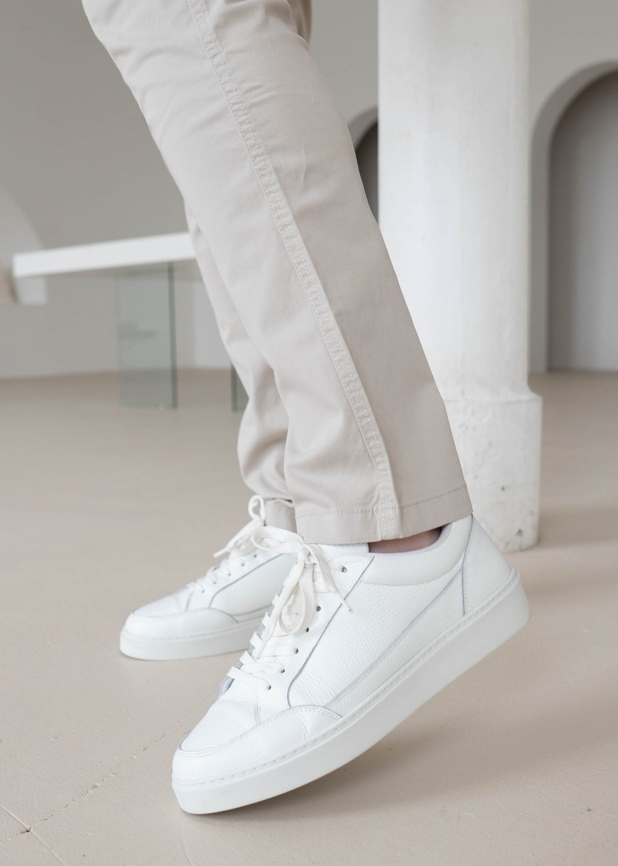 Slim Comfort Chinos In Stone - Sulfit Clothing