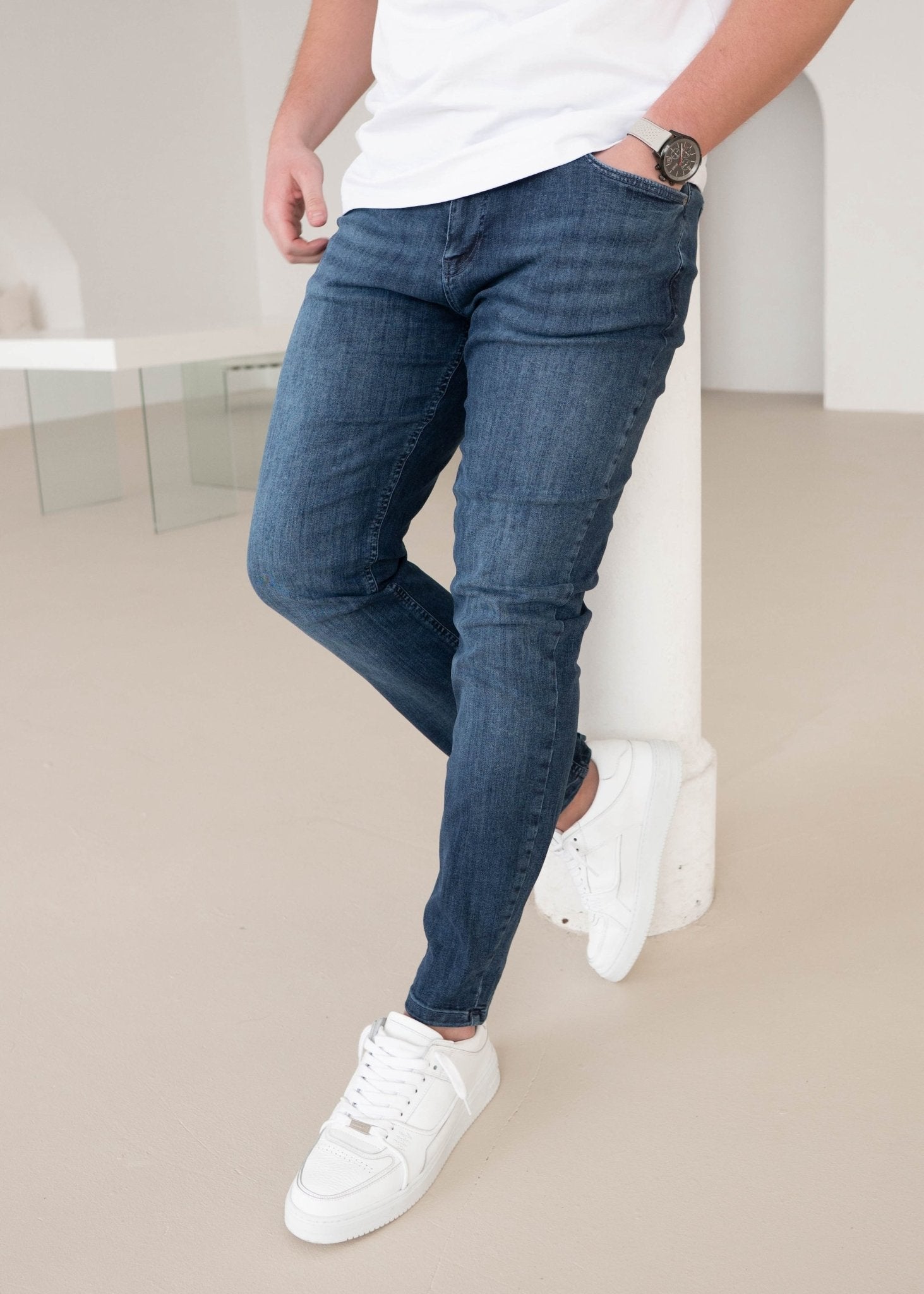 Slim Comfort Jeans In Mid Blue - Sulfit Clothing