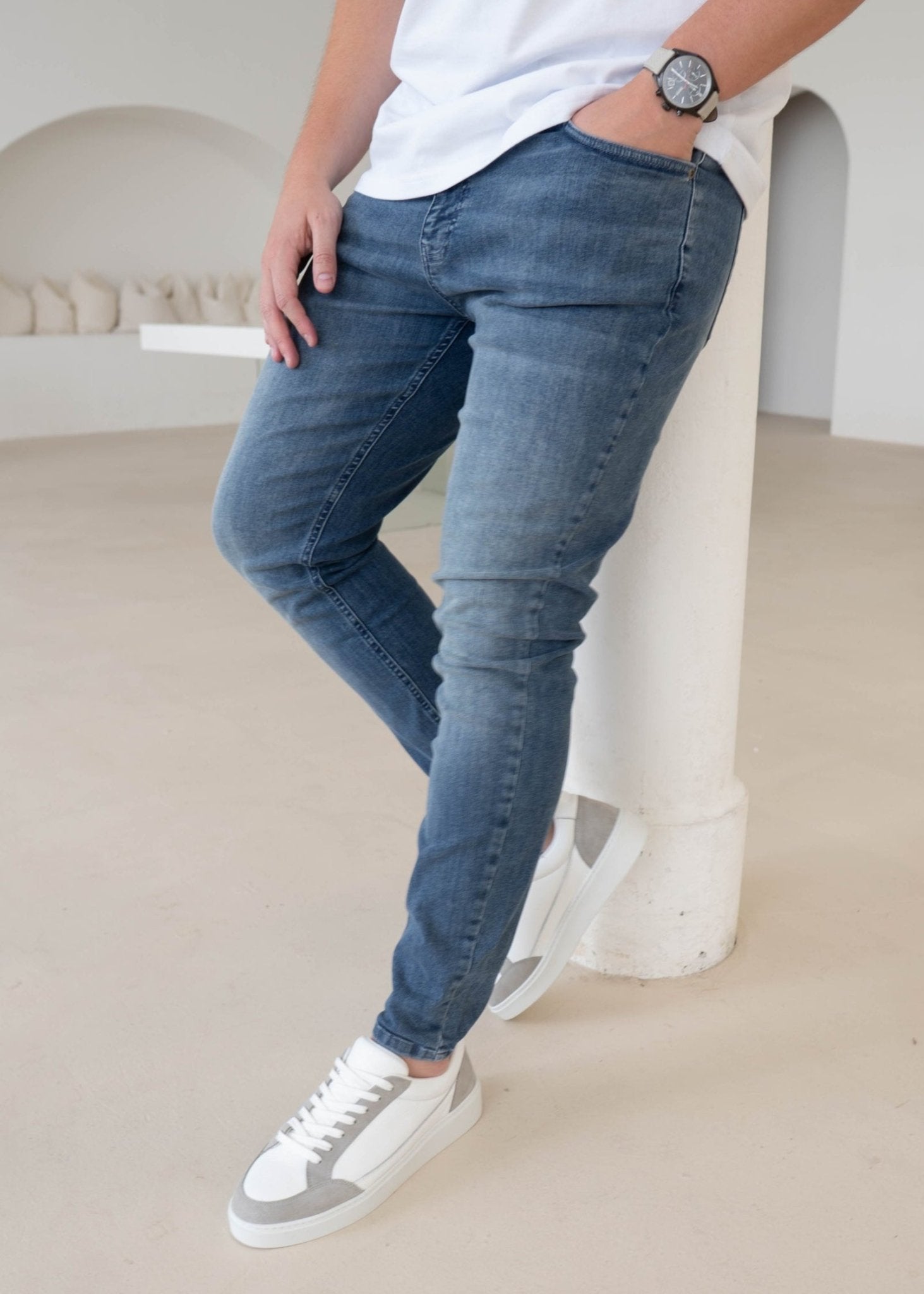 Slim Comfort Jeans In Stone Light Blue - Sulfit Clothing