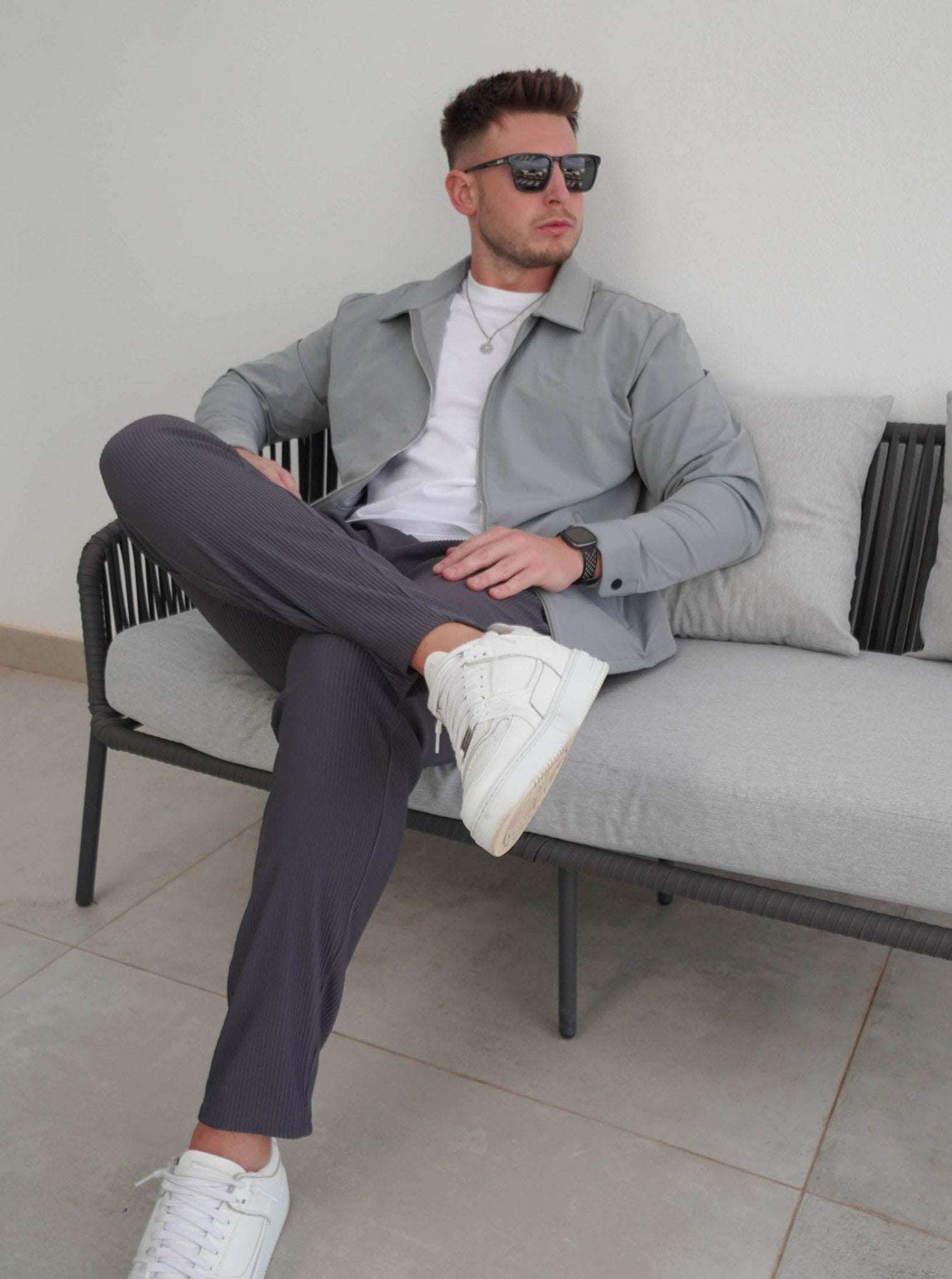 Smart Stretch Jacket In Mid Grey - Sulfit Clothing