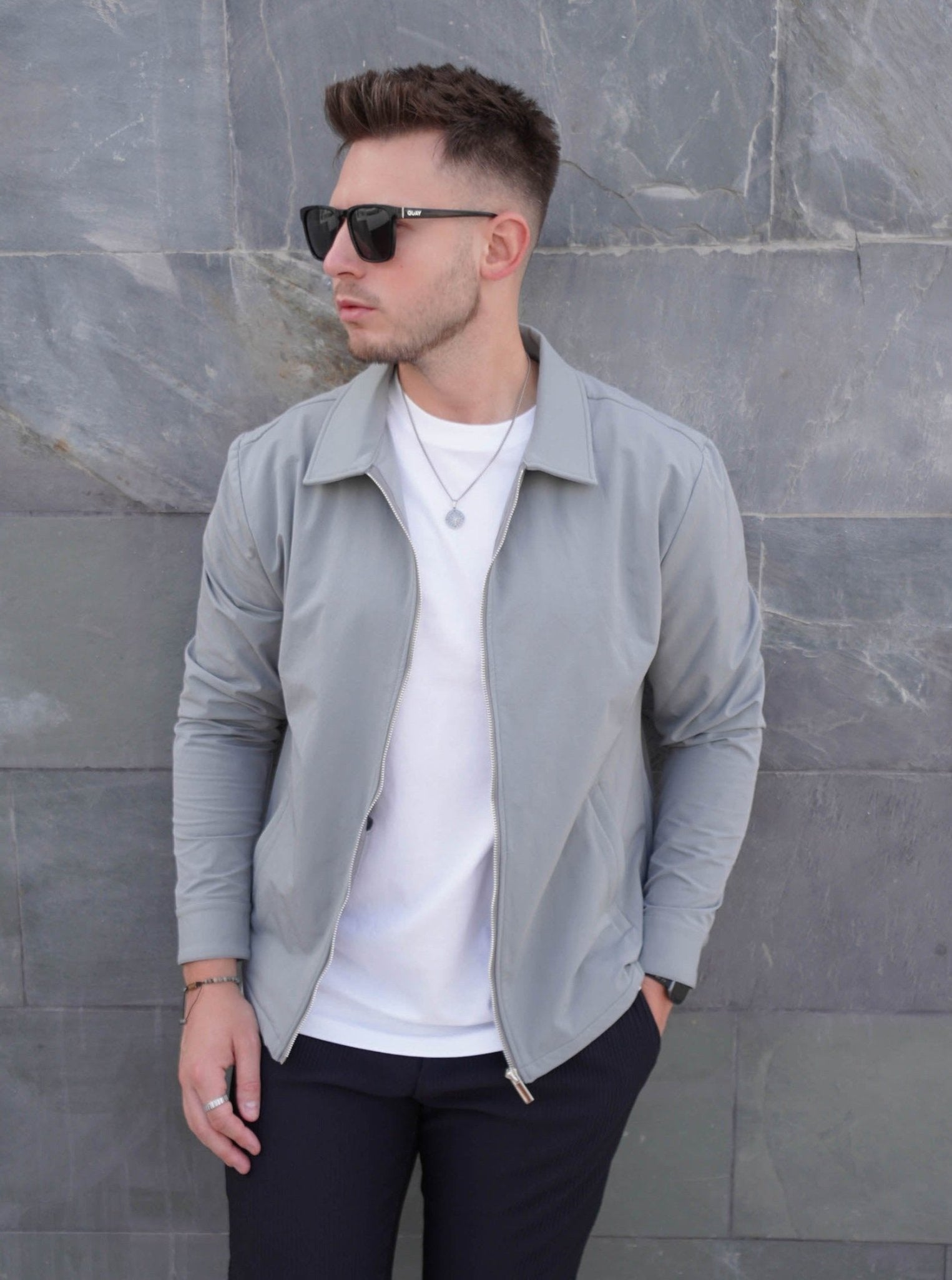 Smart Stretch Jacket In Mid Grey - Sulfit Clothing