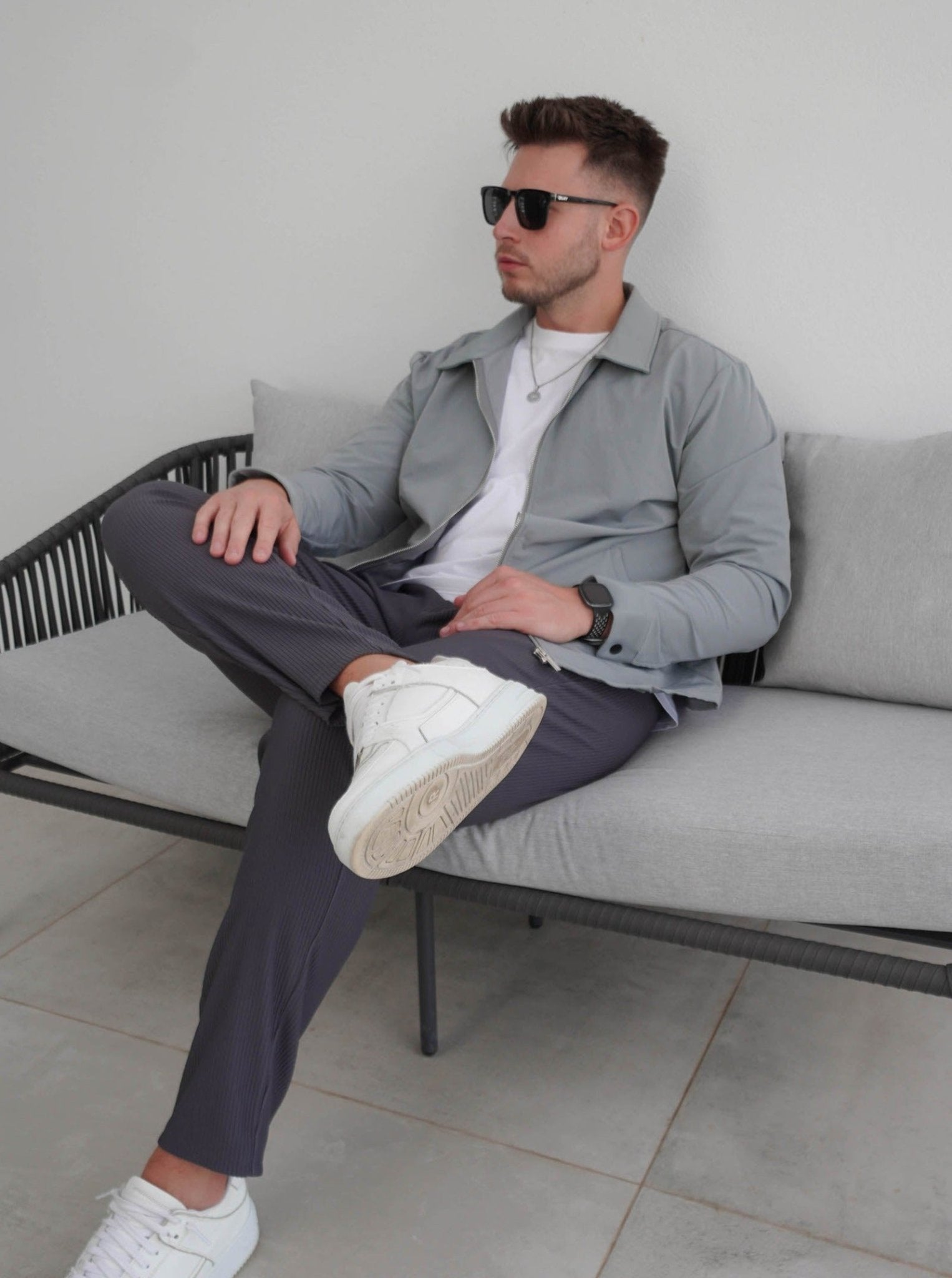 Smart Stretch Jacket In Mid Grey - Sulfit Clothing