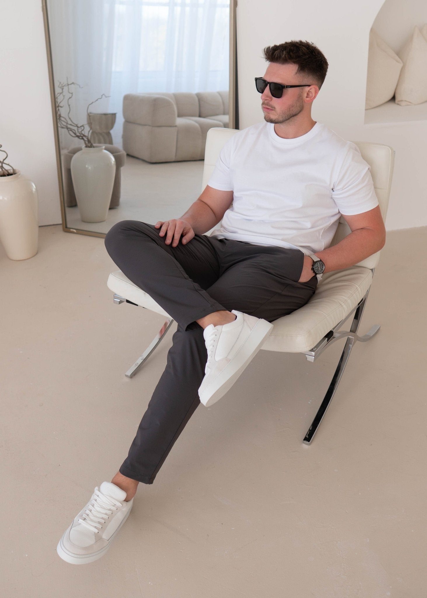 Smart Stretch Trouser In Charcoal - Sulfit Clothing