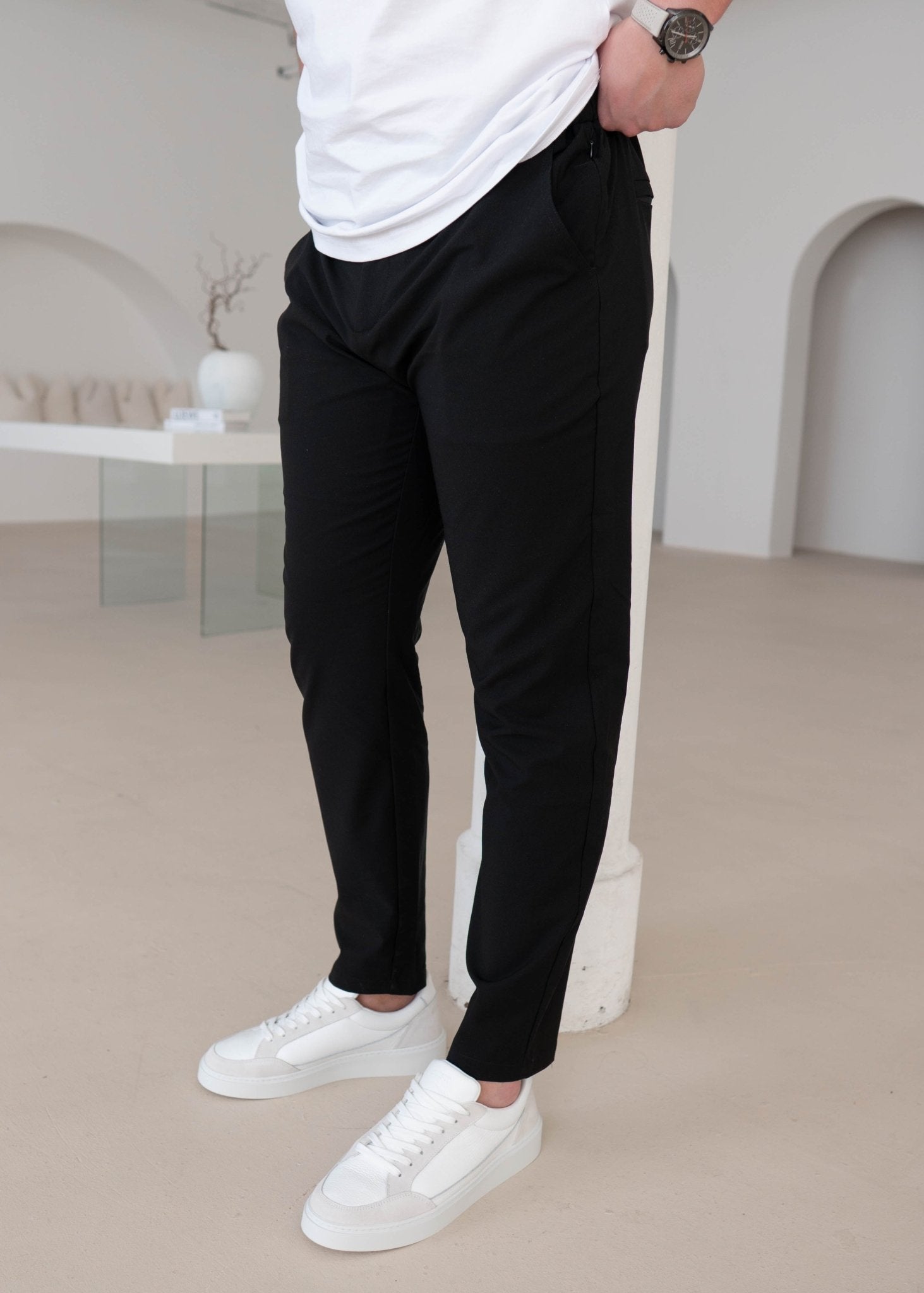 Smart Stretch Trousers In Black 3 Pack - Sulfit Clothing