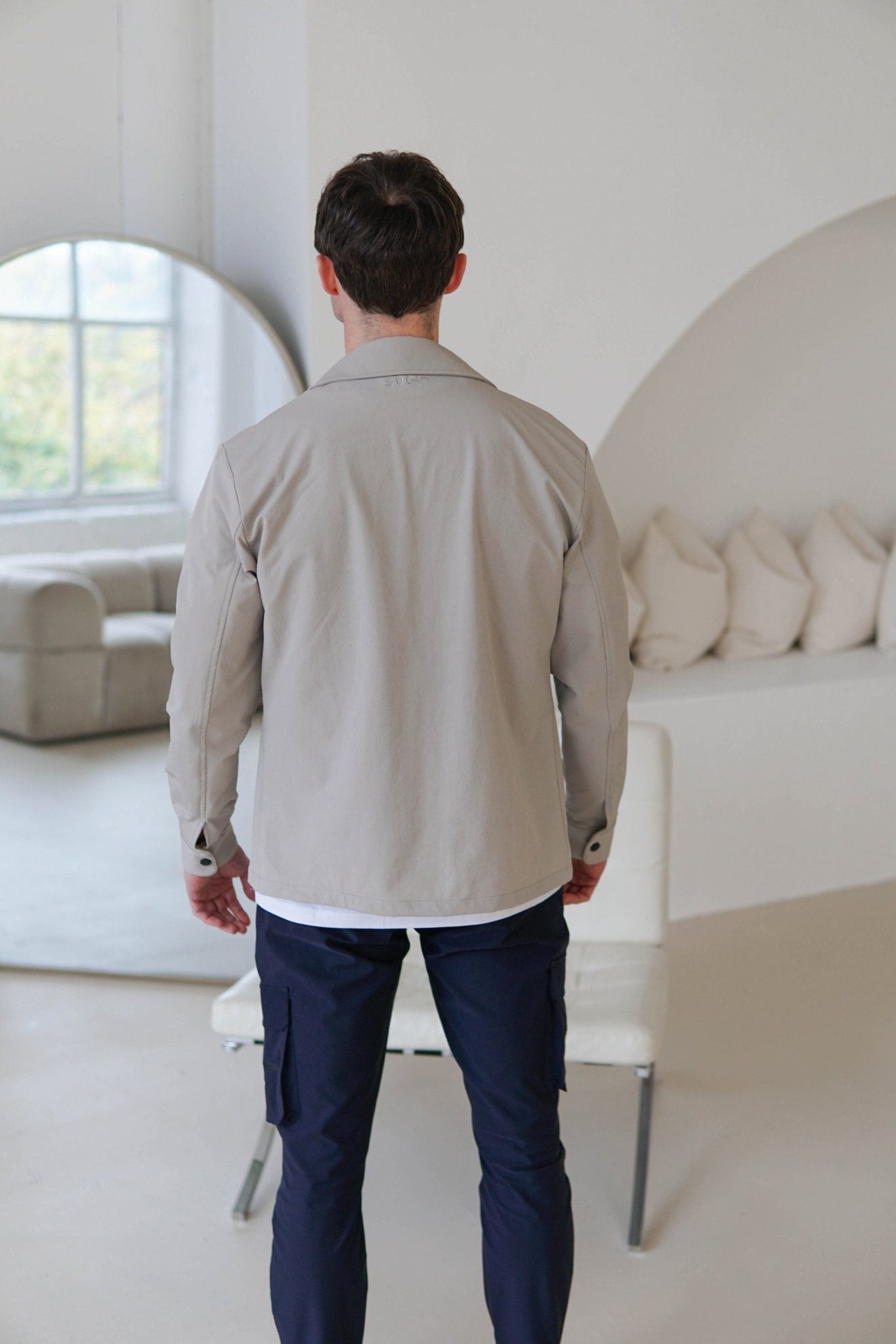 Tech Stretch Cargo Jacket In Stone - Sulfit Clothing