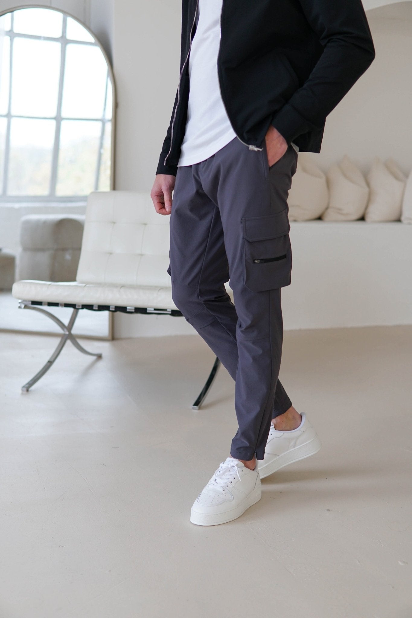 Tech Stretch Cargo Pant In Charcoal - Sulfit Clothing