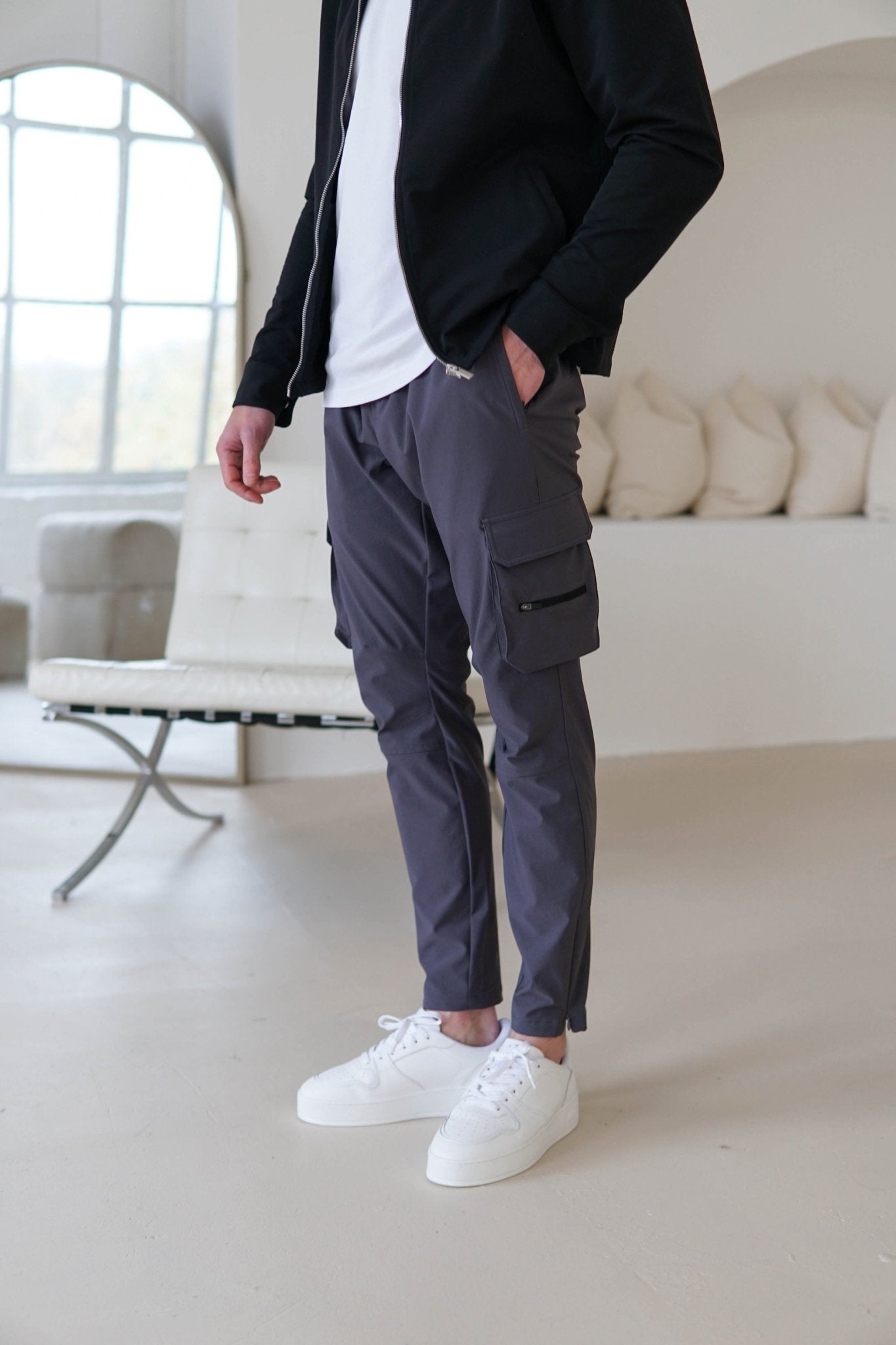 Tech Stretch Cargo Pant In Charcoal - Sulfit Clothing