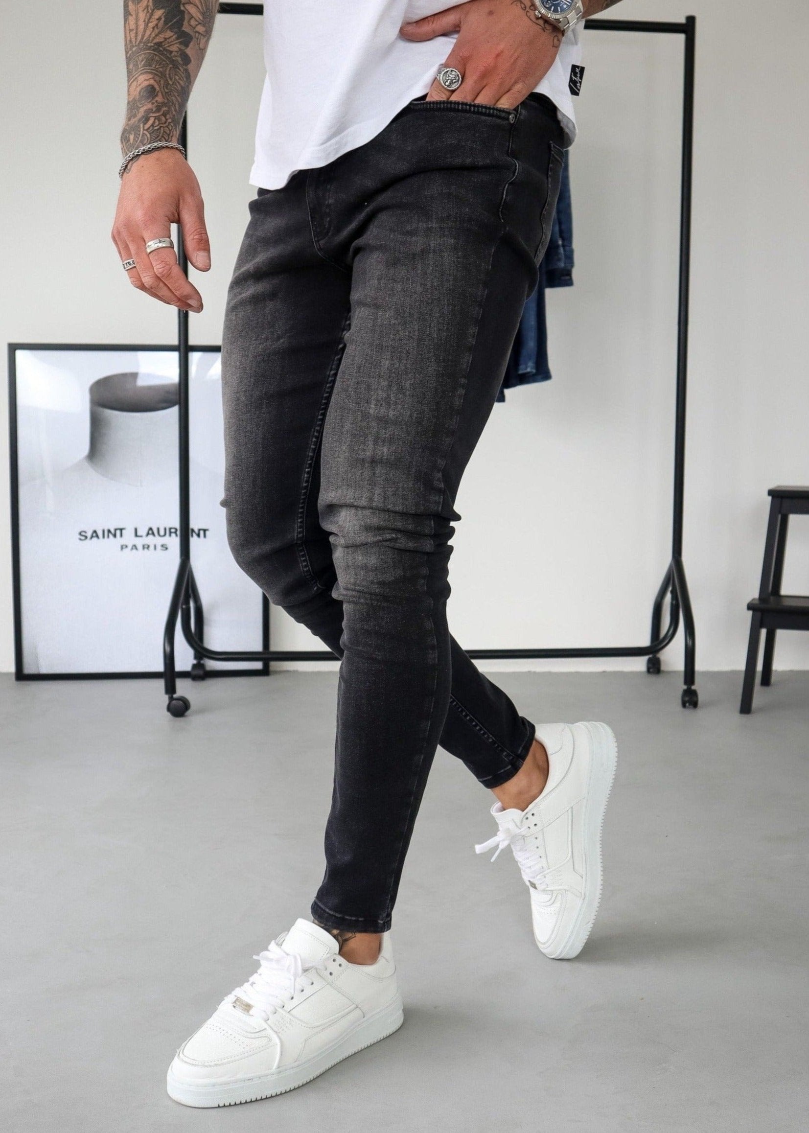 Slim Comfort Jeans In Charcoal